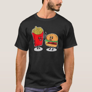 Cute Hamburger Men Women Hamburger French Fries T-Shirt