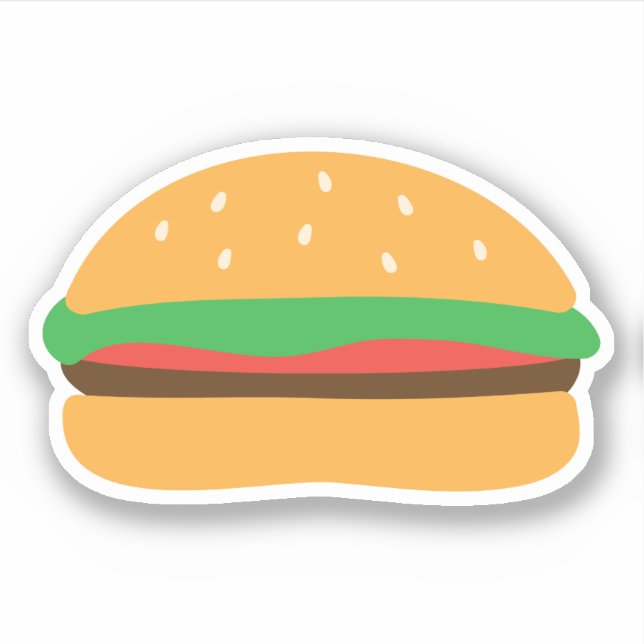 Cute Hamburger Sticker (Front)