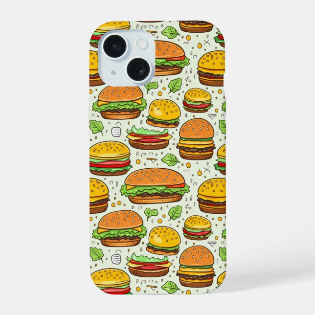 Cute Hamburgers Pattern Iphone Case (Back)