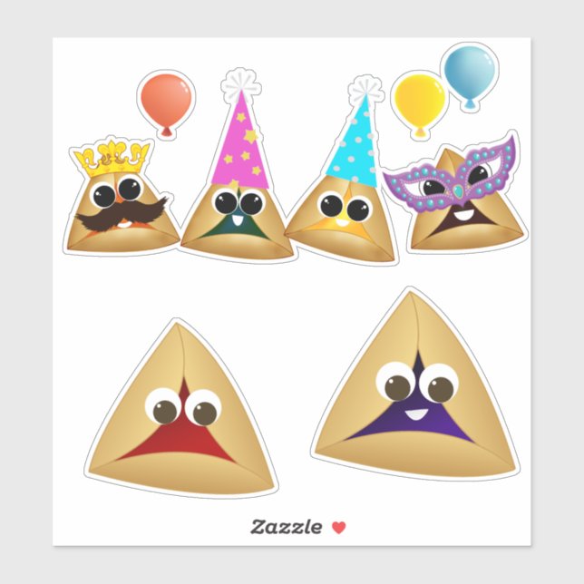 Cute Hamentashen Party Sticker (Sheet)