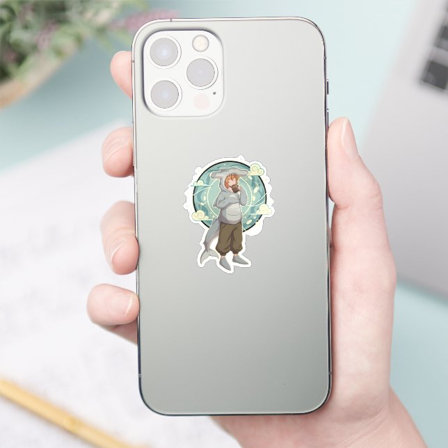 Cute Hammerhead Shark Boy Art Piece Sticker (Phone)