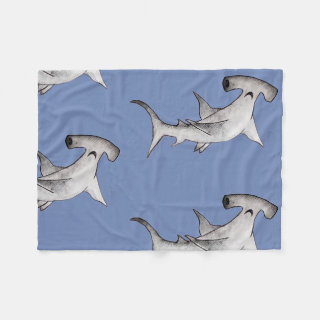 Cute hammerhead shark ocean beach blanket (Front (Horizontal))