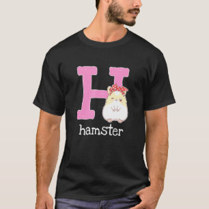 Cute Hamster Alphabet Letter Christmas Animal Kids T-Shirt