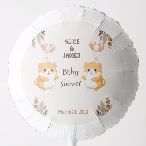 Cute Hamster Baby Shower  Balloon