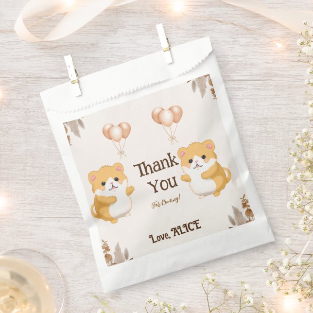 Cute Hamster Baby Shower Favor Bag (Clipped)