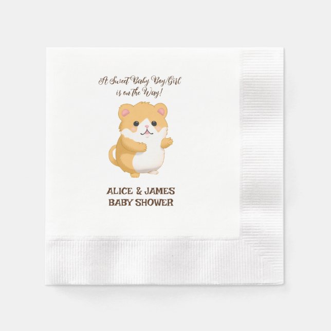 Cute Hamster Baby Shower  Napkins (Front)
