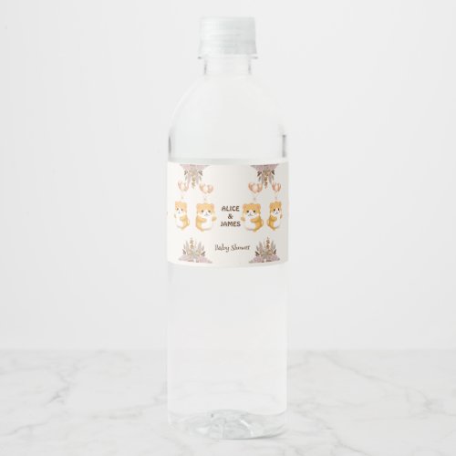 Cute Hamster Baby Shower Water Bottle Label