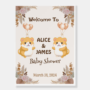 Cute Hamster Baby Shower Welcome Sign 