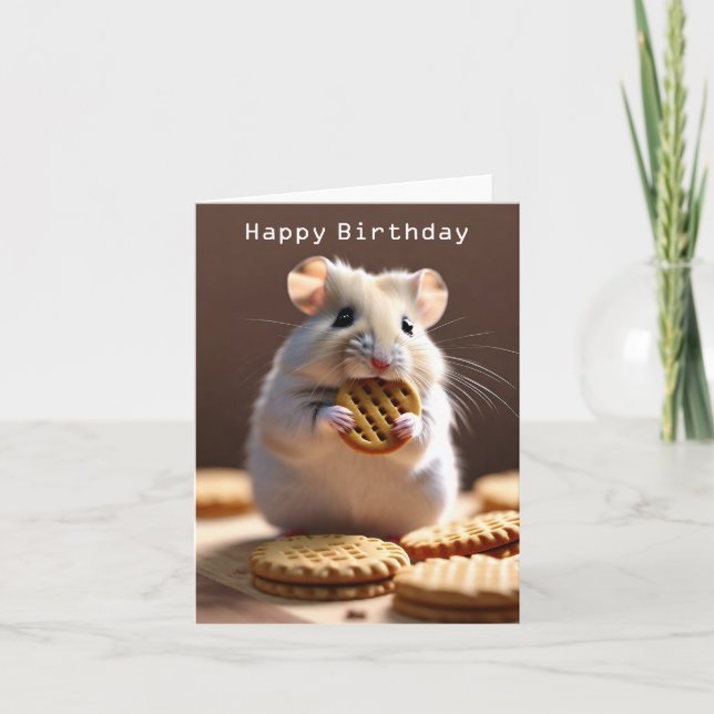 Cute Hamster Birthday Card (Front)
