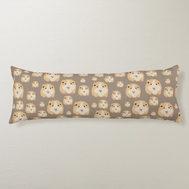 Cute Hamster Brown Pattern Body Pillow (Front)