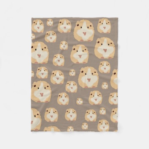 Cute Hamster Brown Pattern Fleece Blanket