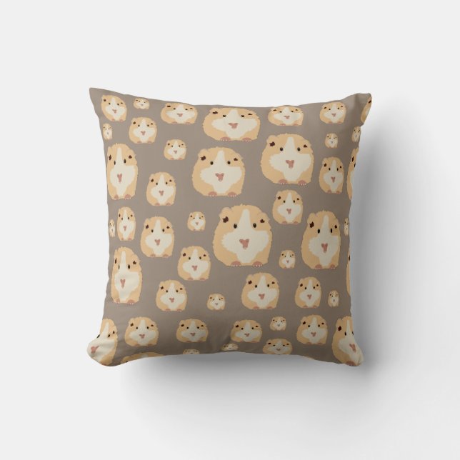 Cute Hamster Brown Pattern  Throw Pillow (Front)