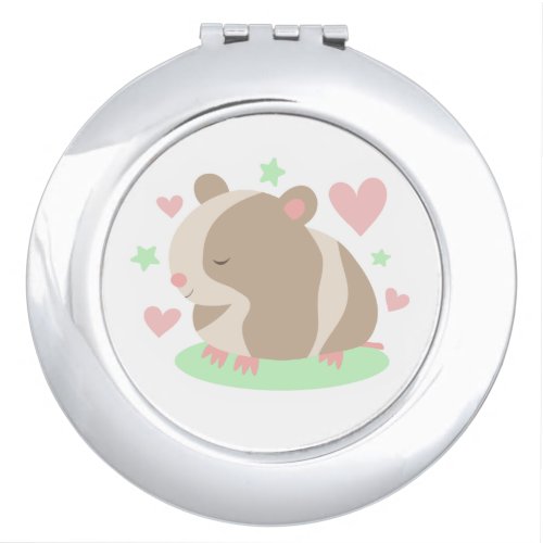 Cute Hamster Button Compact Mirror