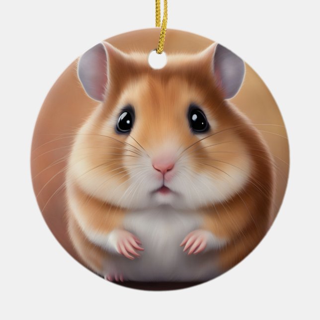 Cute Hamster Ceramic Ornament (Front)