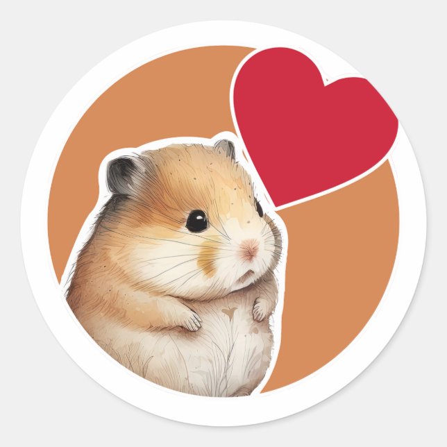 Cute Hamster Classic Round Sticker (Front)