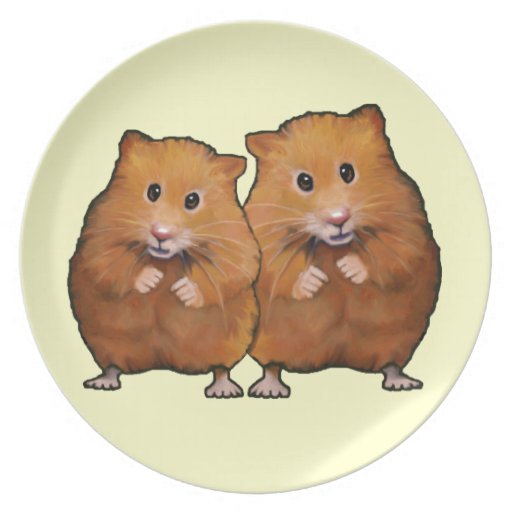 Cute Hamster Couple: Original Art Dinner Plates | Zazzle