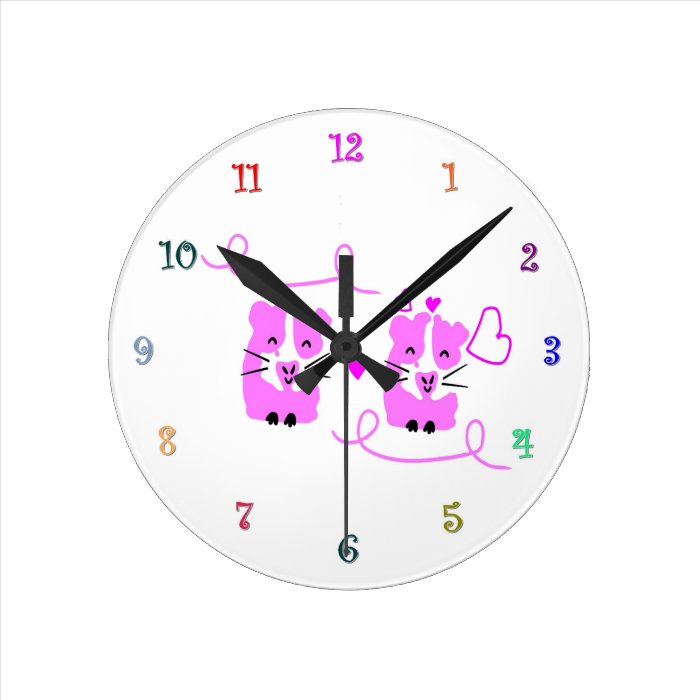 Cute hamster couple Wall Clock