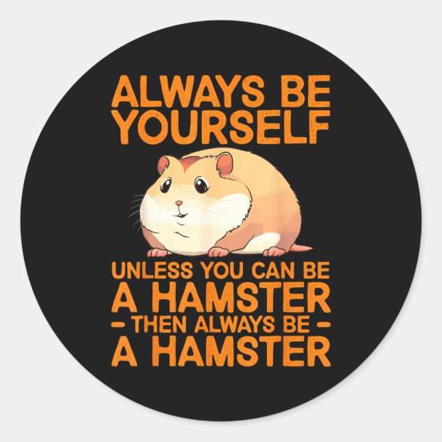 Cute Hamster Design For Men Women Kids Dwarf Hamst Classic Round Sticker (Front)