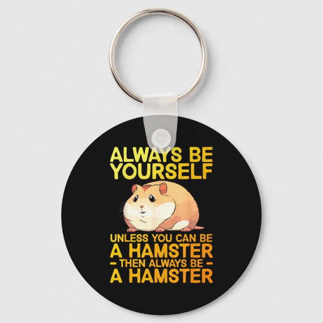 Cute Hamster Design For Men Women Kids Dwarf Hamst Keychain (Front)