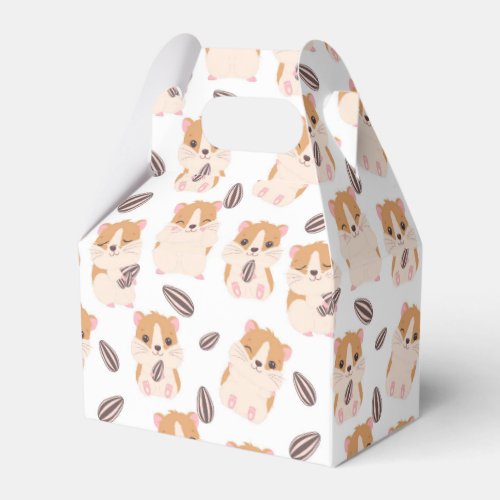 Cute Hamster Face and Seeds Pattern Kid Birthday Favor Boxes