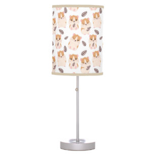 Cute Hamster Face and Seeds Pattern Kid Table Lamp