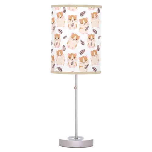 Cute Hamster Face and Seeds Pattern Kid Table Lamp