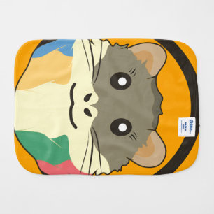 Cute hamster face with colorful fur: Animal lover Baby Burp Cloth