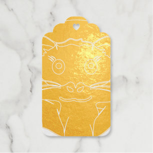 Cute hamster face with colorful fur: Animal lover Foil Gift Tags