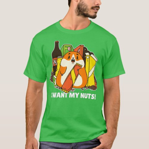 Cute Hamster Food Eat Eating Design  T_Shirt