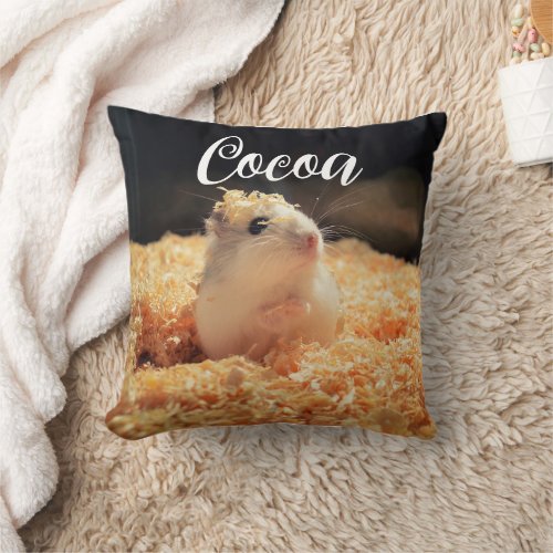 Cute Hamster Gift For Hamster Lovers Throw Pillow