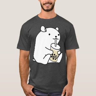 Cute Hamster Guinea Pig Drinking Boba Bubble Tea T-Shirt