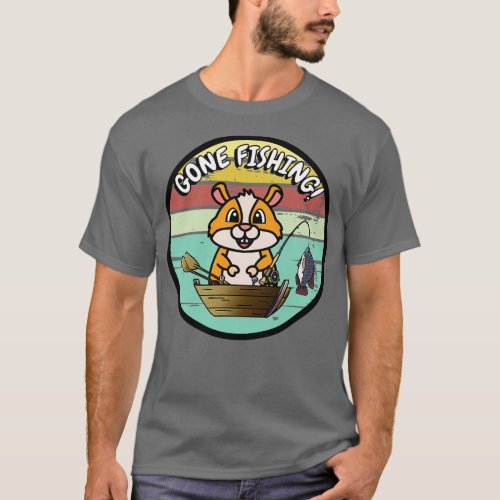 Cute hamster has gone fishing T_Shirt