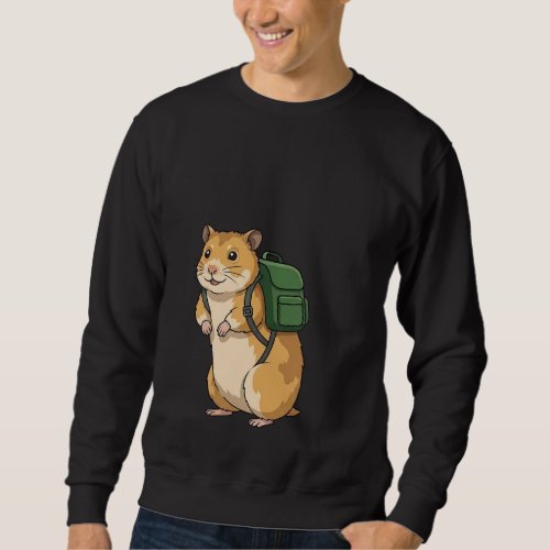Cute Hamster Hiker with Backpack Sweatshirt