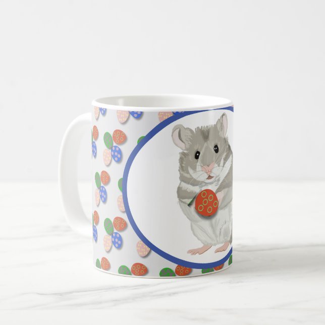 Cute Hamster holding an Easter Egg   Coffee Mug (Front Left)
