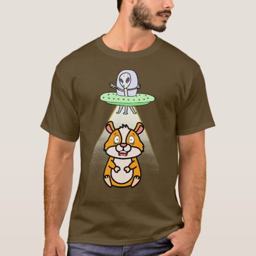 Cute Hamster is abducted by aliens T_Shirt