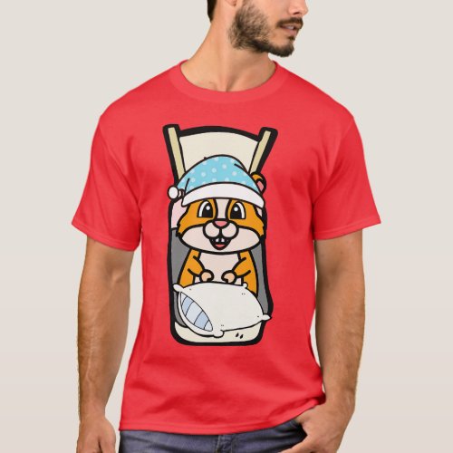 Cute hamster is going to bed T_Shirt