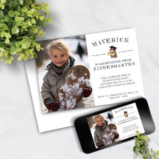 Cute Hamster Kindergarten Graduation Invitation 