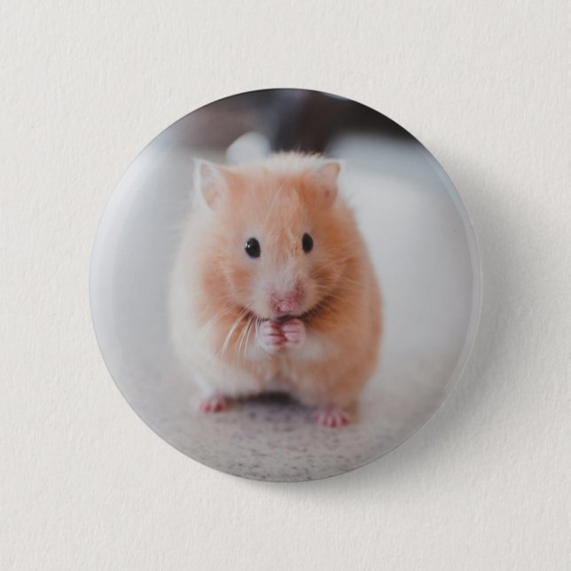 Cute Hamster Love Animals Button (Front)