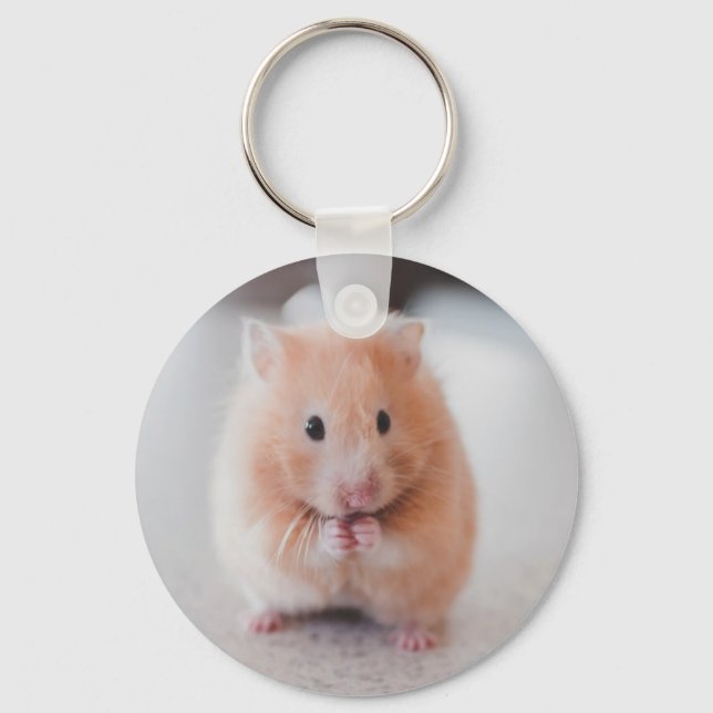 Cute Hamster Love Animals Keychain (Front)