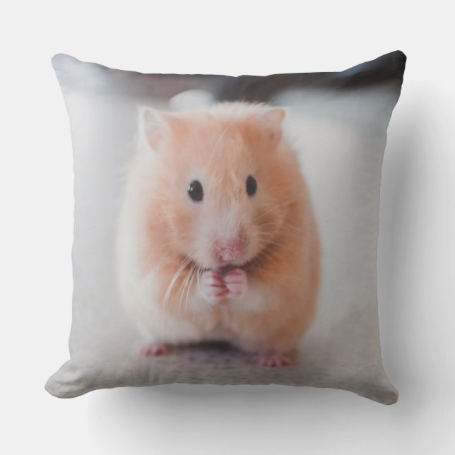 Cute Hamster Love Animals Throw Pillow (Front)