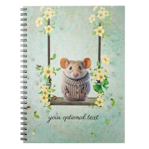 Cute Hamster on Swing Notebook