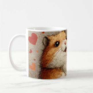 Cute Hamster Peace Sign Mug – Adorable Animal Art 