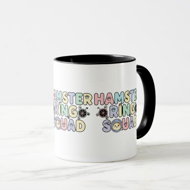 Cute Hamster Ring Squad Pastel Design Mug (Front Right)