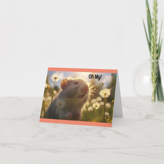 Cute Hamster Thank-you Greeting Card (Front)