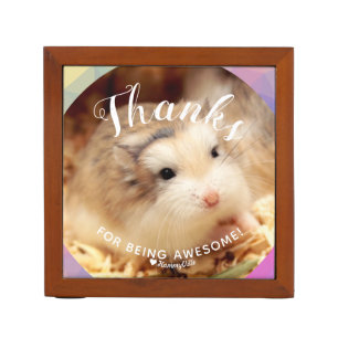 Cute Hamster Thanks for Being Awesome Desk Organizer