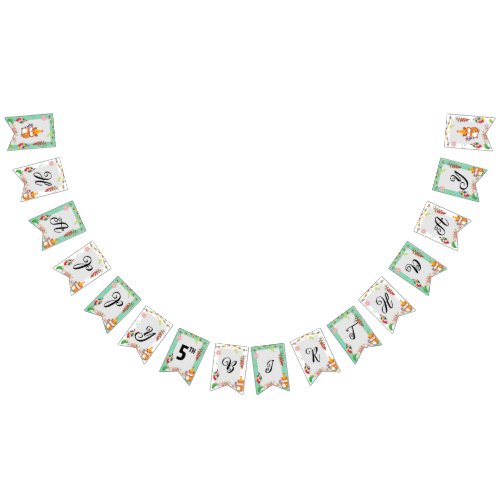 Cute Hamster Themed Kids Birthday Party Bunting Flags