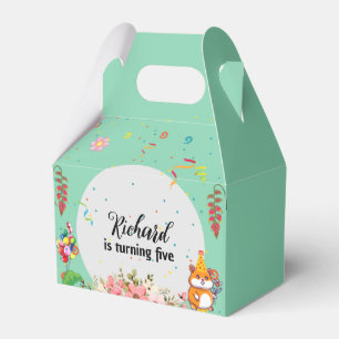 Cute Hamster Themed Kid's Birthday Party Favor Boxes