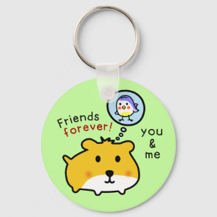cute hamster timmy and friends keychain
