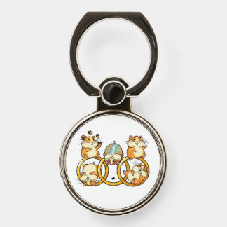 Cute Hamster Trio Rings Cartoon Art