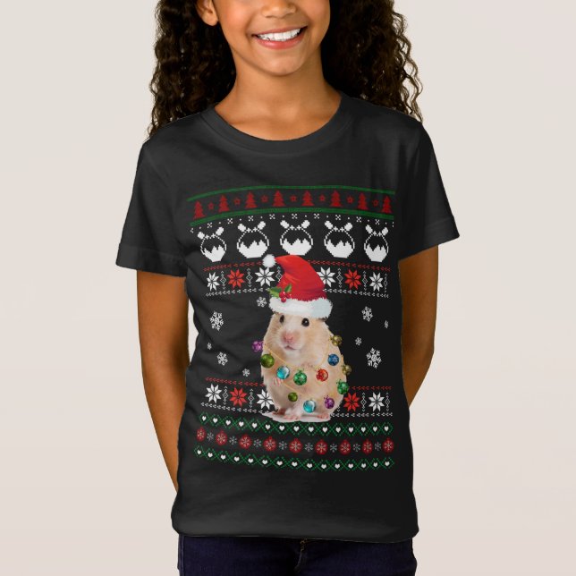 Cute Hamster Ugly Sweater Christmas Light Pajama G (Front)